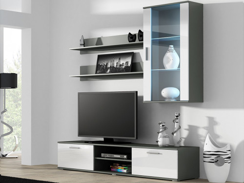 Фото комплекта мебели для гостиной SOHO 5 CAMA MEBLE серый / белый глянец