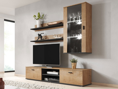 Фото комплекта мебели для гостиной SOHO 5 CAMA MEBLE дуб лефкас / черный
