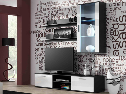 Фото комплекта мебели для гостиной SOHO 5 CAMA MEBLE черный / белый глянец