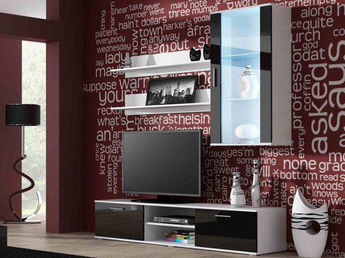 Фото комплекта мебели для гостиной SOHO 5 CAMA MEBLE белый / черный глянец