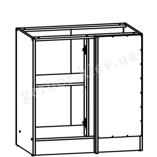 Фото правої кутової тумби JUNONA LINE DNW/100/82P BBL BRW сонома – схема наповнення