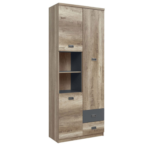 Фото стеллажа MALCOLM REG3D2S BRW - вид сбоку