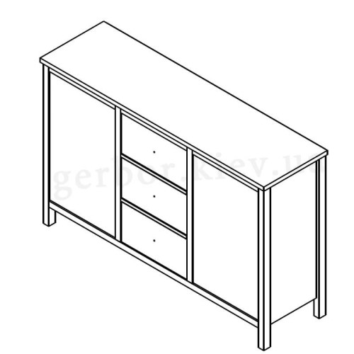 Фото комоду ЧОС KOM2D3S Гербор – схема
