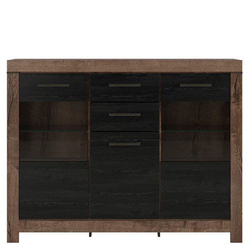 Фото буфета BALIN KOM1D2W2S BRW дуб монастери / дуб черный – вид спереди