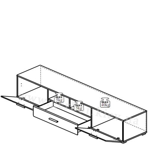 На фото схема тумби ТВ вітальні АРКТИКА БРВ