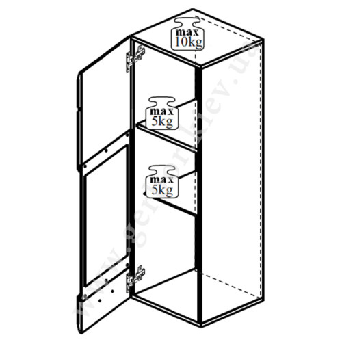 На фото схема лівої вітрини навісної вітальні АРКТИКА БРВ