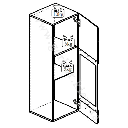 На фото схема правої вітрини навісної вітальні АРКТИКА БРВ