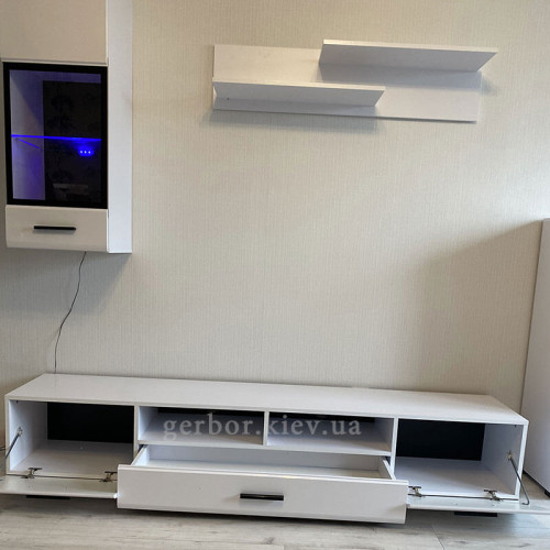 Фото вітальні АРКТИКА БРВ німфея альба / білий глянець від покупця – вигляд спереду