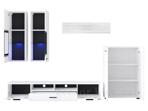 Фото вітальні АРКТИКА БРВ німфея альба / білий глянець – наповнення