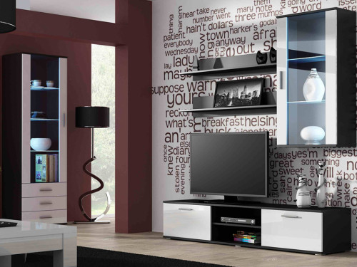 Фото комплекта мебели для гостиной SOHO 6 CAMA MEBLE черный / белый глянец