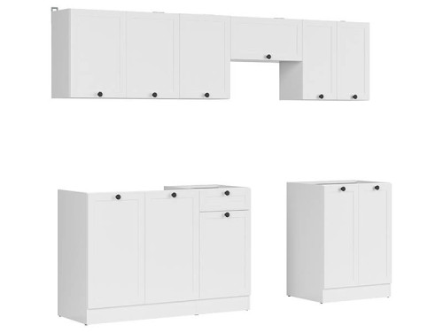 Фото кухні JUNONA LINE 240 BBL BRW білий (без стільниці) – вигляд збоку