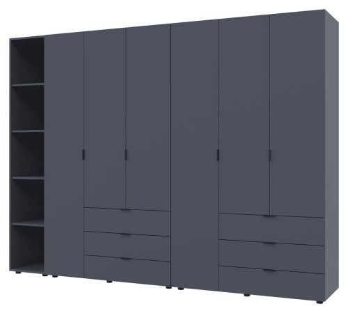 Фото шафи 3+3 ДСП з етажеркою ГЕЛАР ДОРОС (DOROS) графіт