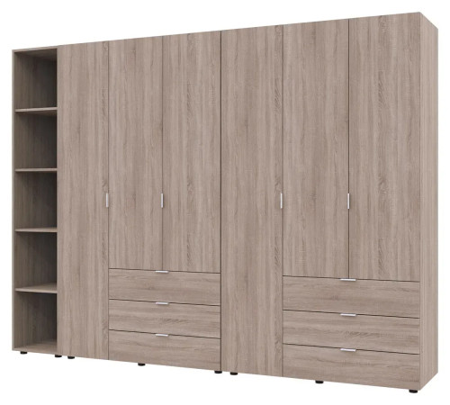 Фото шафи 3+3 ДСП з етажеркою ГЕЛАР ДОРОС (DOROS) дуб сонома