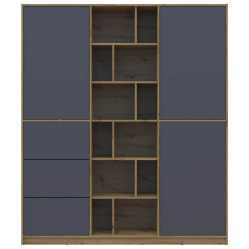 Фото шафи з шухлядами МОРГАН ДОРОС (DOROS) дуб артизан / графіт – вигляд спереду