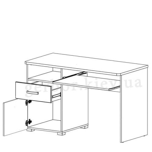Фото меблів у дитячу МАРКУС БРВ – схема наповнення письмового столу
