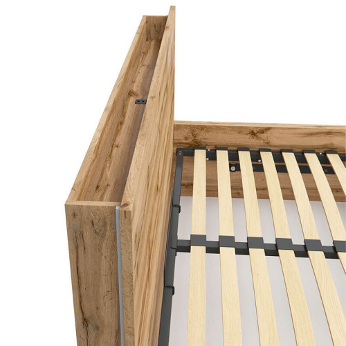 Фото кровати с полкой TETRIX LOZ/140/B-POL BRW дуб вотан