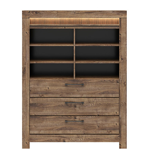 Фото стеллажа TORIN REG3S BRW – вид спереди