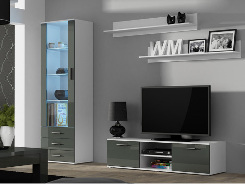 Фото комплекта мебели для гостиной SOHO 7 CAMA MEBLE белый / серый глянец
