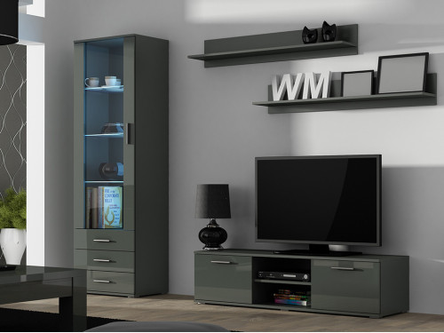 Фото комплекта мебели для гостиной SOHO 7 CAMA MEBLE серый / серый глянец