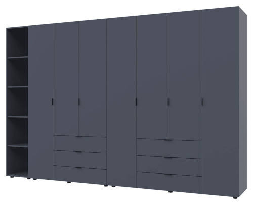Фото шафи 3+4 ДСП з етажеркою ГЕЛАР ДОРОС (DOROS) графіт