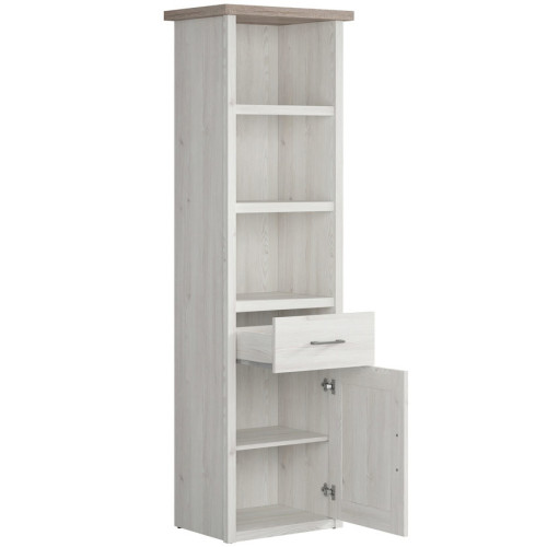 Фото наполнения стеллажа LUCA JUZI REG1D1S BRW