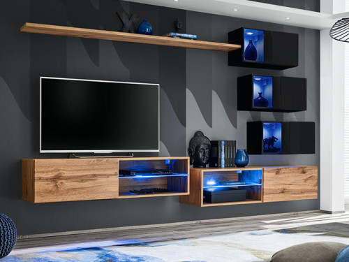 Фото гостиной SWITCH XXIV WTS ASM MEBLE дуб вотан / черный