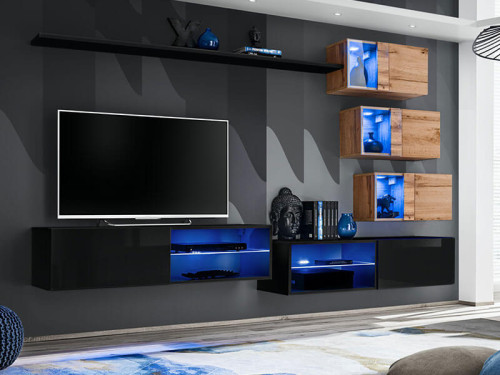 Фото гостиной SWITCH XXIV SWT ASM MEBLE черный / дуб вотан