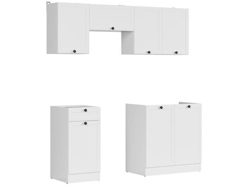 Фото кухні JUNONA LINE 180 BBL BRW білий (без стільниці) – вигляд збоку