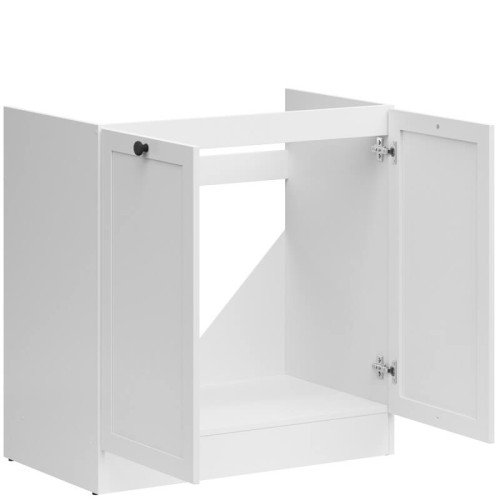 Фото кухні JUNONA LINE 180 BBL BRW білий (без стільниці) – наповнення тумби під мийку