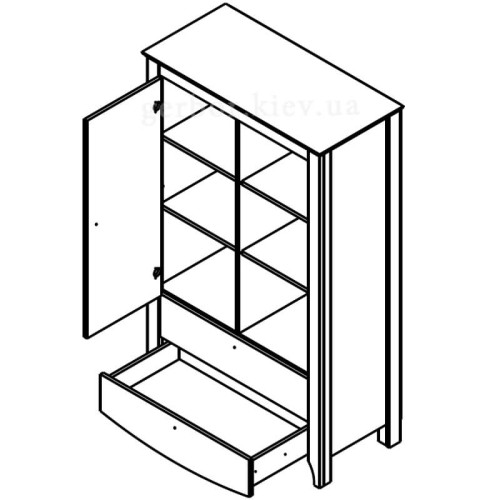 Фото вітальні КАРІНА Гербор – схема наповнення тумби