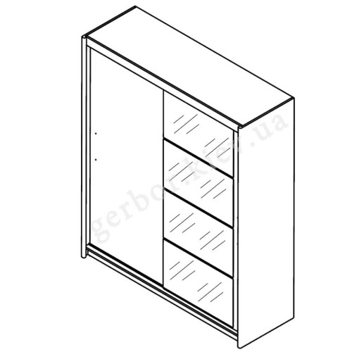 Фото шафи-купе ДІЄГО 180 БРВ (ВМК) вишня примавера – схема