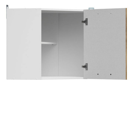 Фото навесного углового шкафа JUNONA LINE GNWU/57P BRW делано светлый с открыванием вправо – наполнение