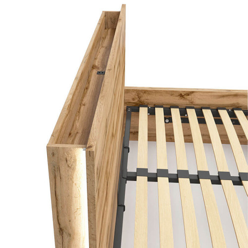 Фото полки с подсветкой кровати TETRIX LOZ/140/B-POL-NAK BRW дуб вотан