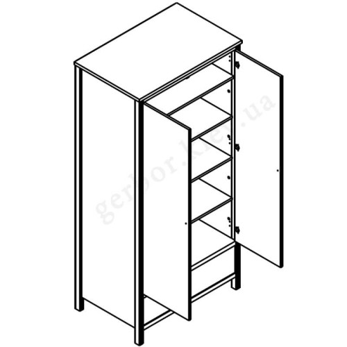 Фото шафи з полицями ЧОС SZF2D1S-POL Гербор – схема наповнення