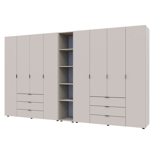 Фото шафи 4+4 ДСП з етажеркою ГЕЛАР ДОРОС (DOROS) кашемір