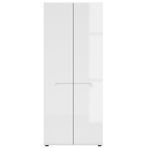 Фото шкафа AZTECA TRIO REG2D/19/8 BRW с белой глянцевой планкой - вид спереди