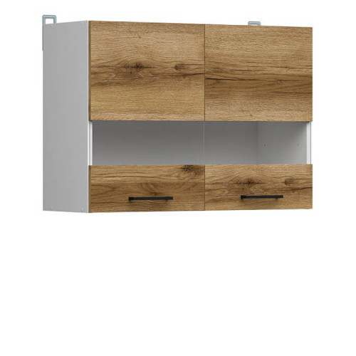 Фото навесной витрины JUNONA LINE G2W/80/57 BRW делано светлый – вид сбоку