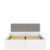 Фото кровати с полкой и подъемным механизмом TETRIX LOZ/160/B-POL-NAK BRW белый глянец с серой накладкой 