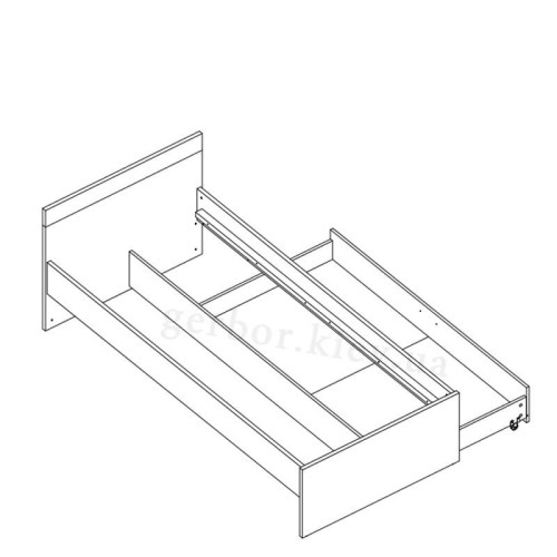 Фото кровати 90 KUBO KB10 BOGFRAN – схема с выдвижным ящиком
