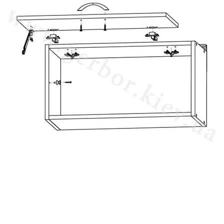 Фото кухні JUNONA LINE 180 BBL BRW сонома (без стільниці) – схема  наповнення навісної шафи GO/60/30