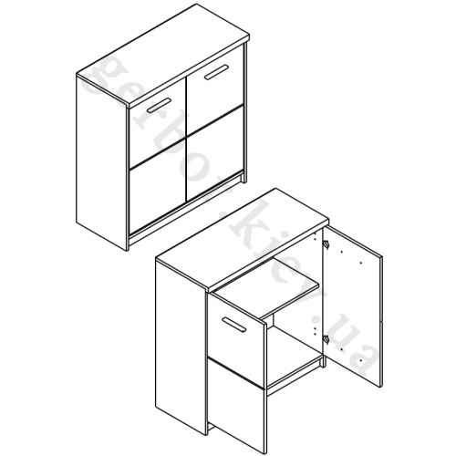 Фото тумби ШАНТАЛЬ KOM2D Гербор – схема наповнення