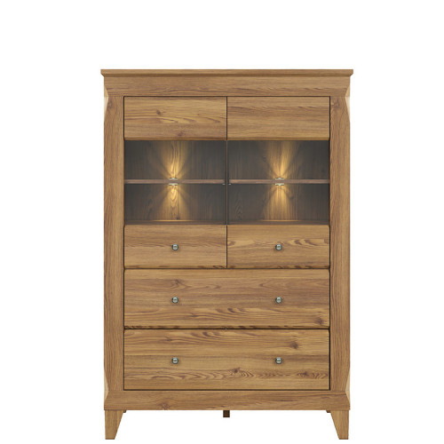 Фото витрины BERGEN REG2W2S BRW с подсветкой