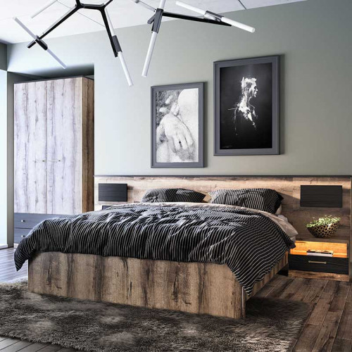 Фото комбинированного шкафа JAGGER 2D2S MEBELBOS в интерьере спальни