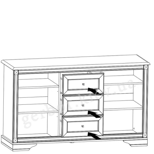 Фото комоду КЛЕО 2D3S Гербор – схема наповнення