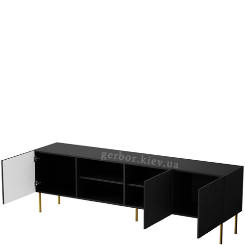 Фото тумби ТВ 190 JUNGLE CAMA MEBLE чорний з відкритим відділенням – наповнення