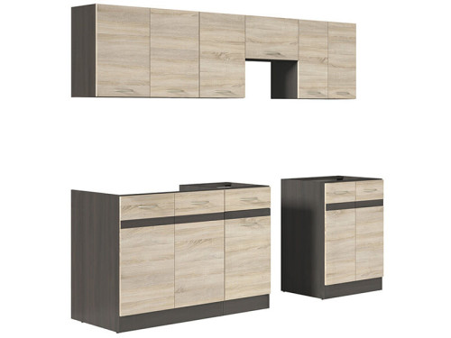 Кухня 230 BBL JUNONA LINE BRW сонома (без стільниці) – вигляд збоку