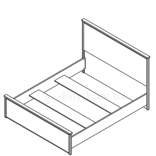 Фото ліжка ЧОС LOZ160 (каркас) Гербор – схема