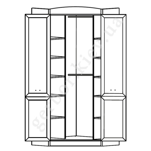 На фото схема кутової шафи SZFN2D САЛЕРНО Гербор