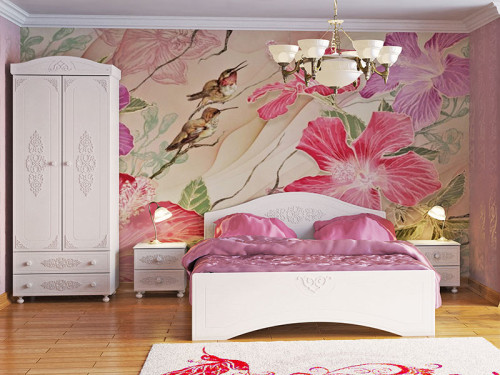 Фото кровати 160 (каркас) БЕЛЛЬ АС-11 Санти в интерьере спальни