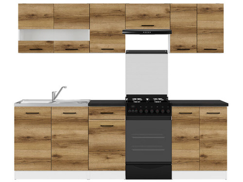 Фото навесного шкафа JUNONA LINE G2D/60/57 BRW делано светлый в кухонном гарнитуре